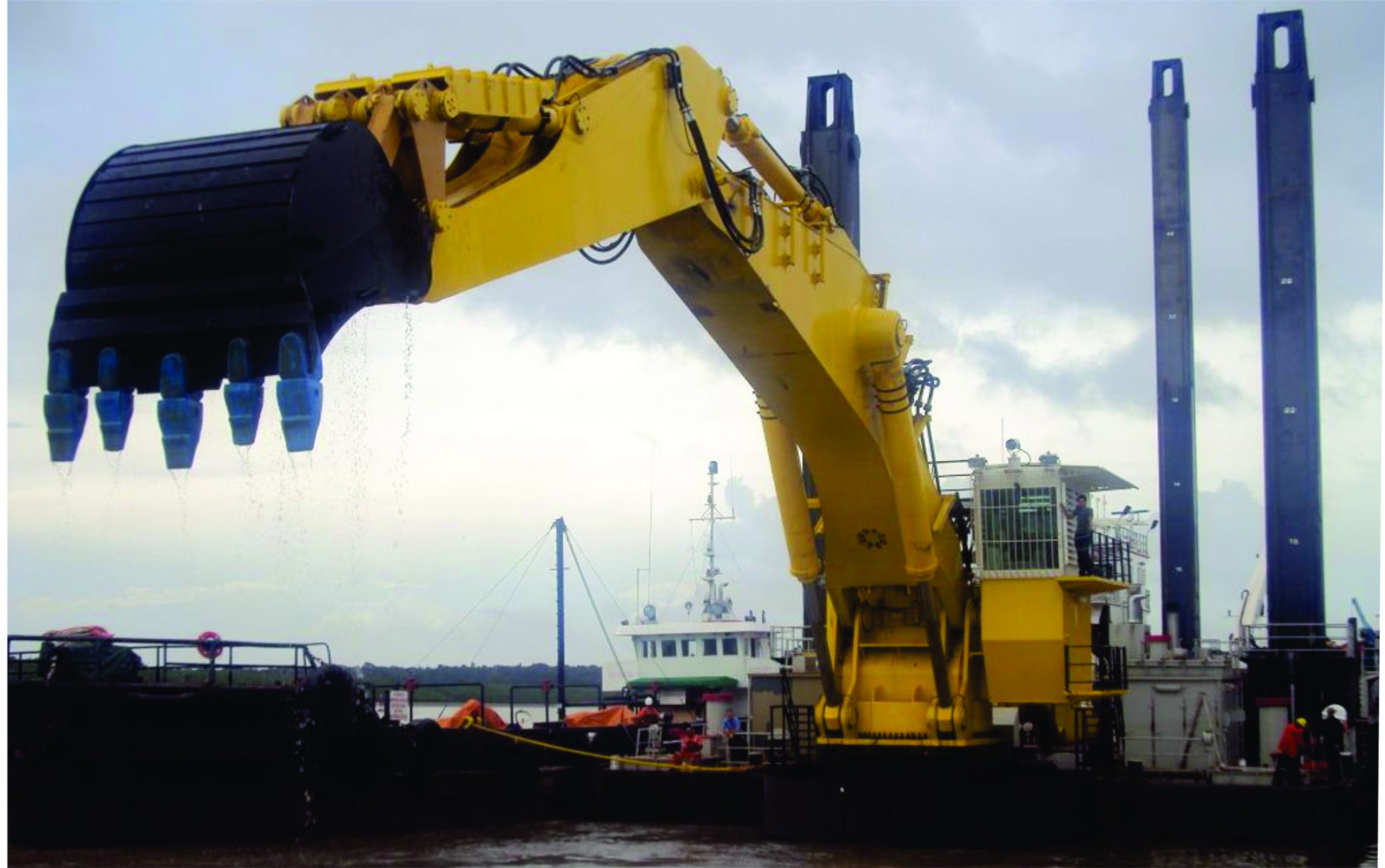 Dredger in action